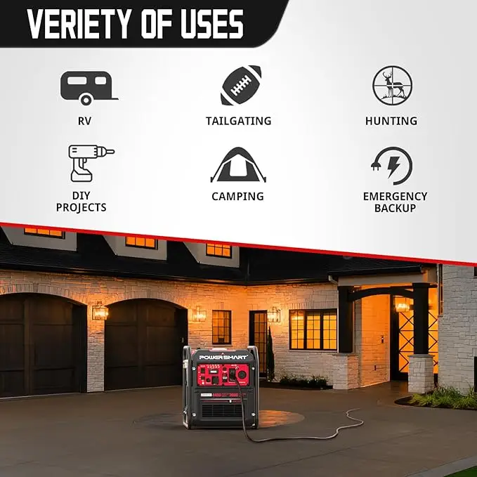 4450-Watt RV Ready Home Backup Portable Generator with Inverter Technology CO Sensor 30A Outlet Gas Powered portable gas generator