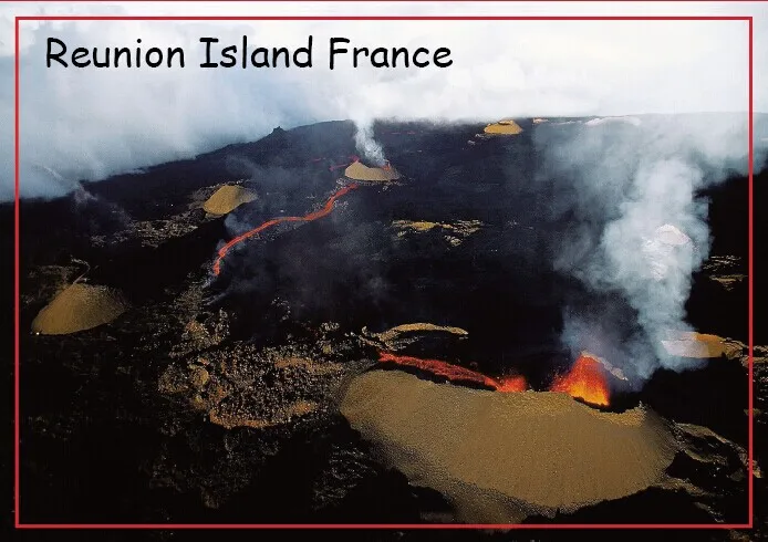 Travel Refrigerator Magnets 78*54Mm,Eruption Of Piton De La Fournaise, Reunion Island, France Travel Metal Magnets 20685