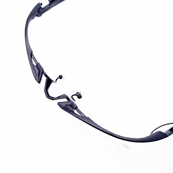 MF- 1230T 마사키 일본 디자인 순수 티타늄 용수철 힌지, 큰 얼굴 남성용, 하프 무테 세미 안경 안경테