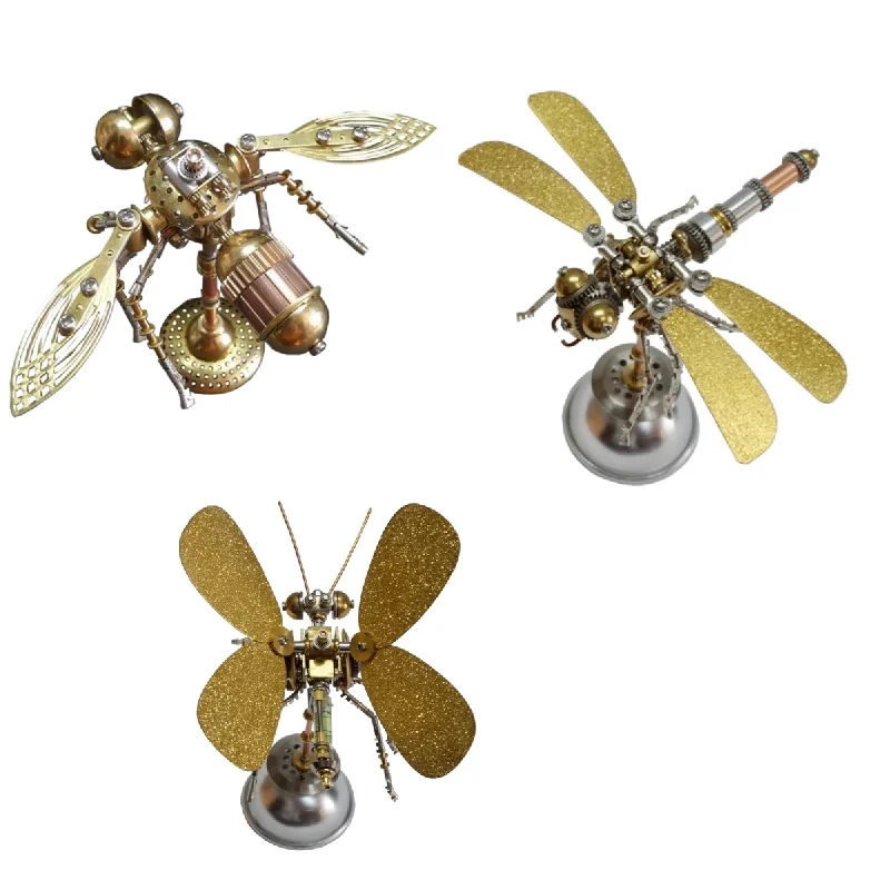 

DIY Mechanical Insects Assembly Model Kit Metal Assembly Dragonfly / Butterfly / Little Flies Toy 3D Puzzles Toy