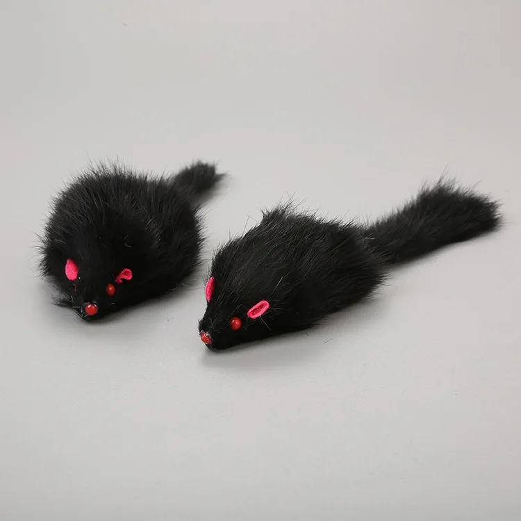 False Mouse Cat Pet Toys Cat Long-haired Tail Mice Mouse Toys Soft Rabbit Fur Furry Plush Cat Toy For Pet Cats Dogs jouet chat 