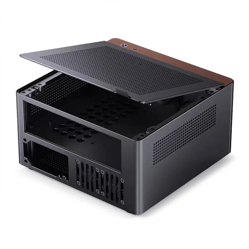 JONSBO N10/NV10 ITX desktop mini chassis all aluminum shell 1U FLEX power cover tool free disassembly can stand or lie down