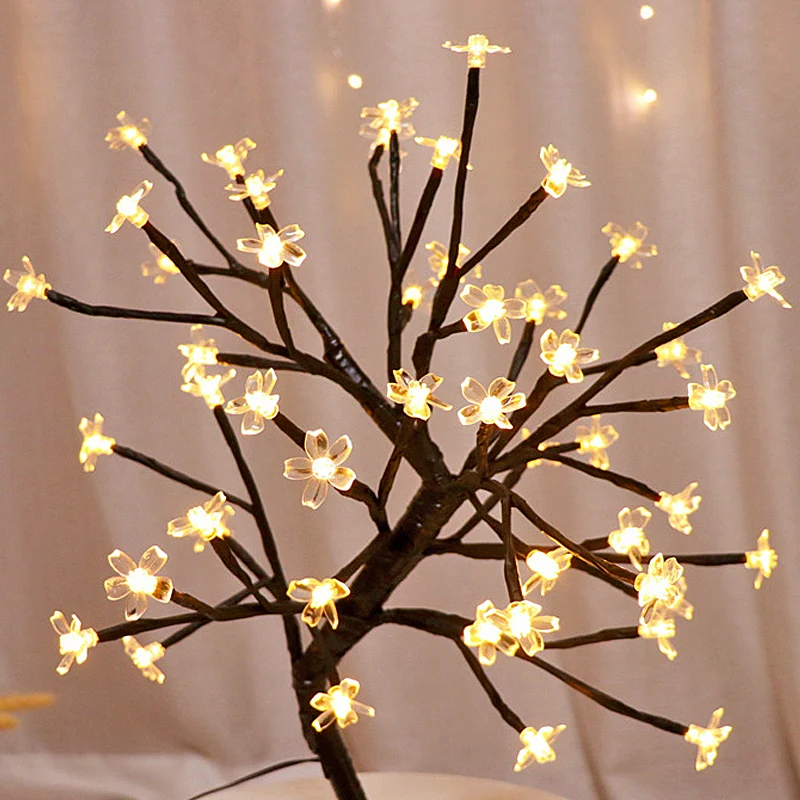 20 Bulbs LED Cherry Blossom Flower Branch Lights Lamp Tall Vase Filler