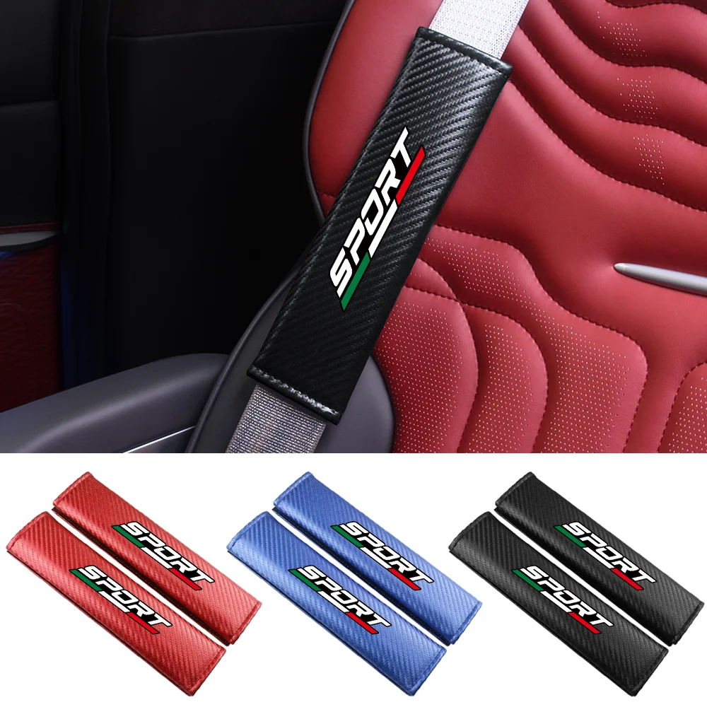 Sport Carbon Faser Auto Sitz Gürtel Abdeckung Sicherheitsgurt Schulter Gurt Schutz Pad Für Fiat Ducato 500 500L 500X Panda Grande Punto – Detail 4