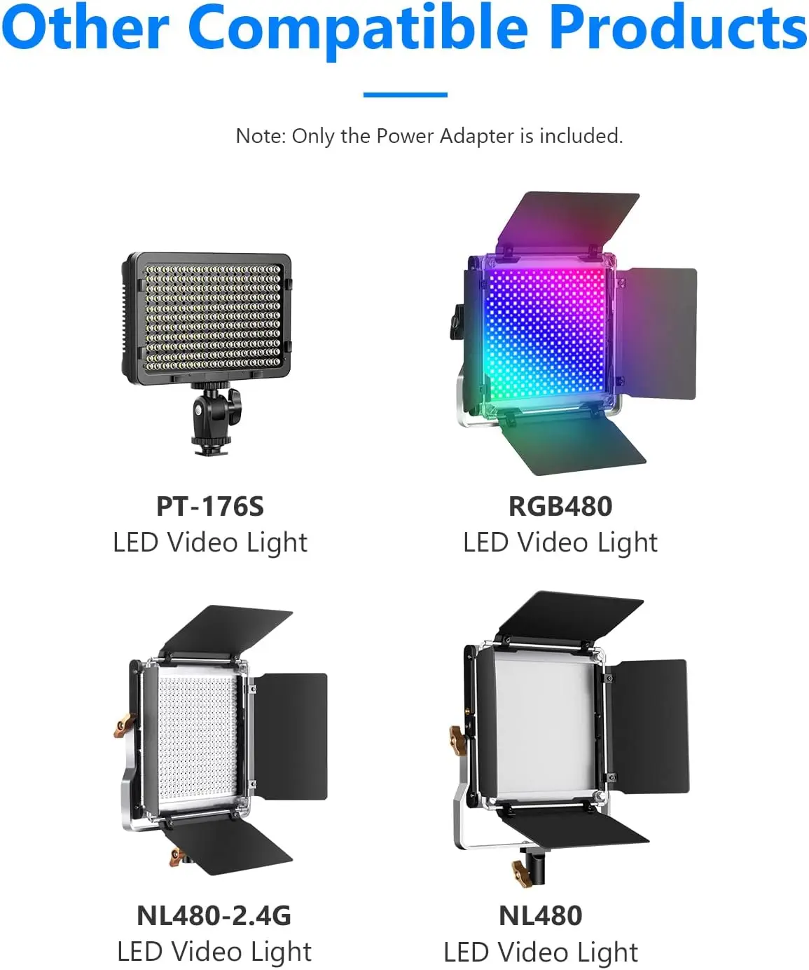 Neewer AC 100-240V to DC 12V 3A 36W Power Supply Adapter with 6.5ft/2M Power Cable for 480 LED Video Light & Ring Light images - 6