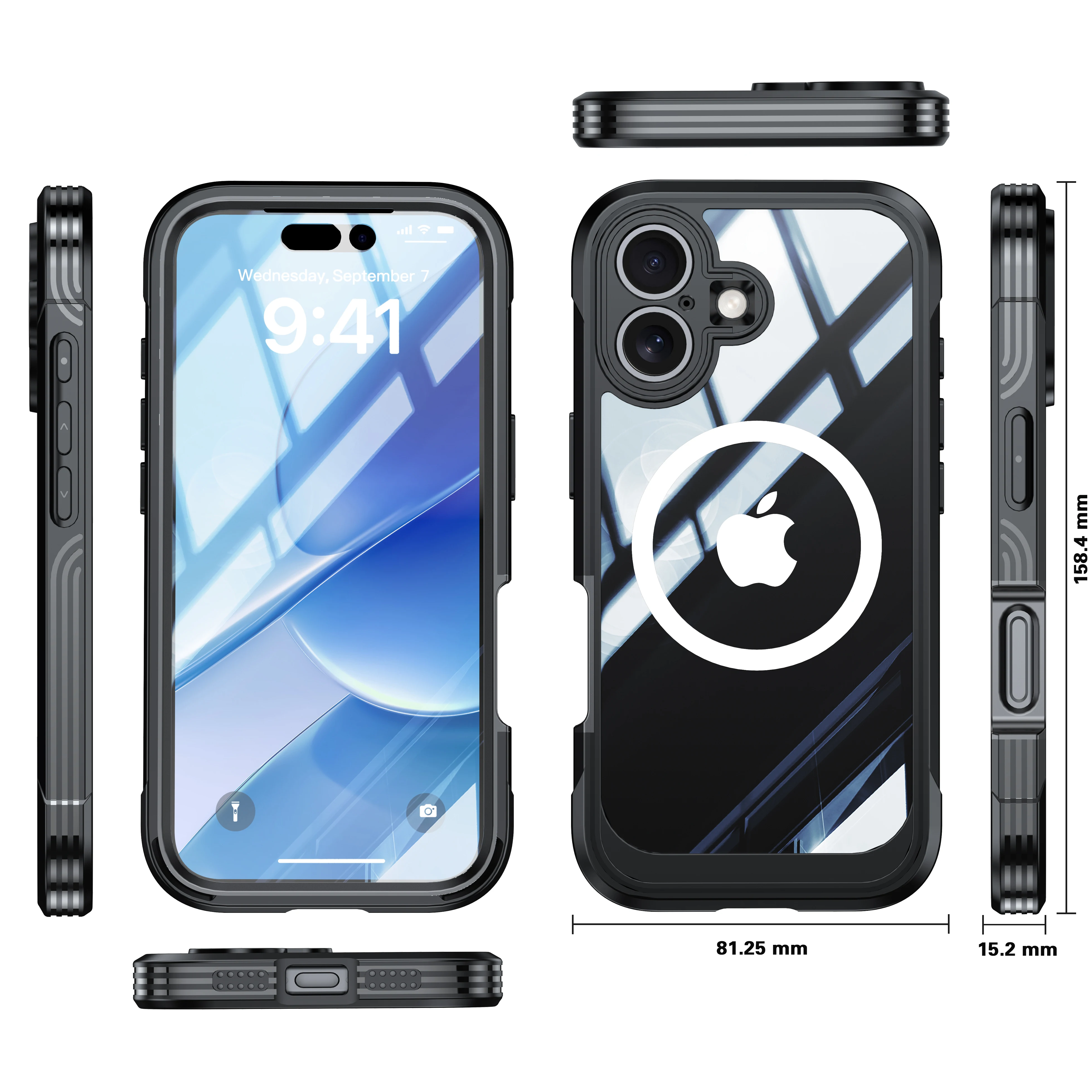 Crystal Clear 360° Full Protection Phone Case with Tempered Glass Front