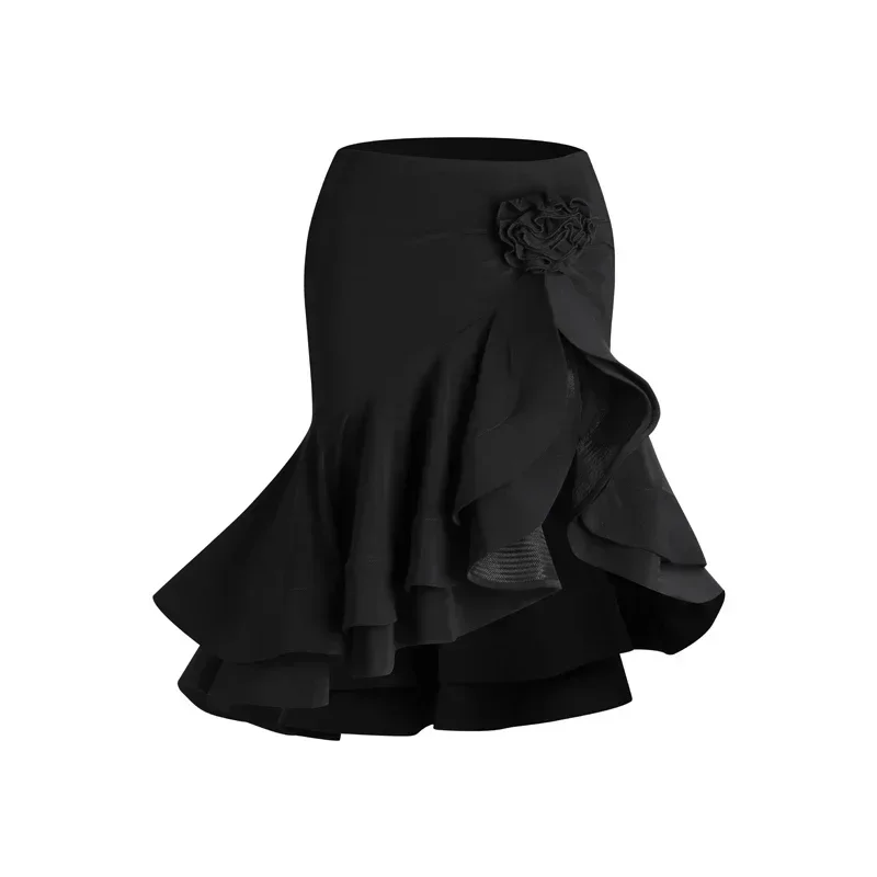 Sexy Off Shoulder Latin Top Ruffled Skirts Latin Dance Costume Stage Performance Clothes Samba Tango Dance Wear Set For Women dance dress dance skirt dance shirts
