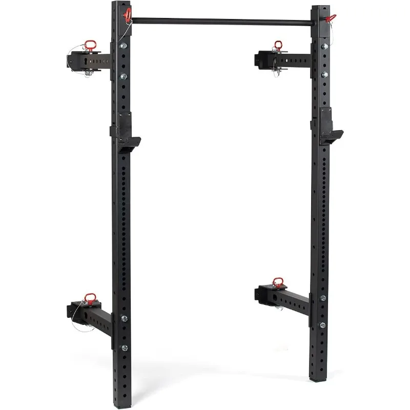 

Titan Fitness X-3 Series 80-inch Wall Mounted Folding Power Rack, Space Savings Rack, Folds Up To 5-inches From The Wall