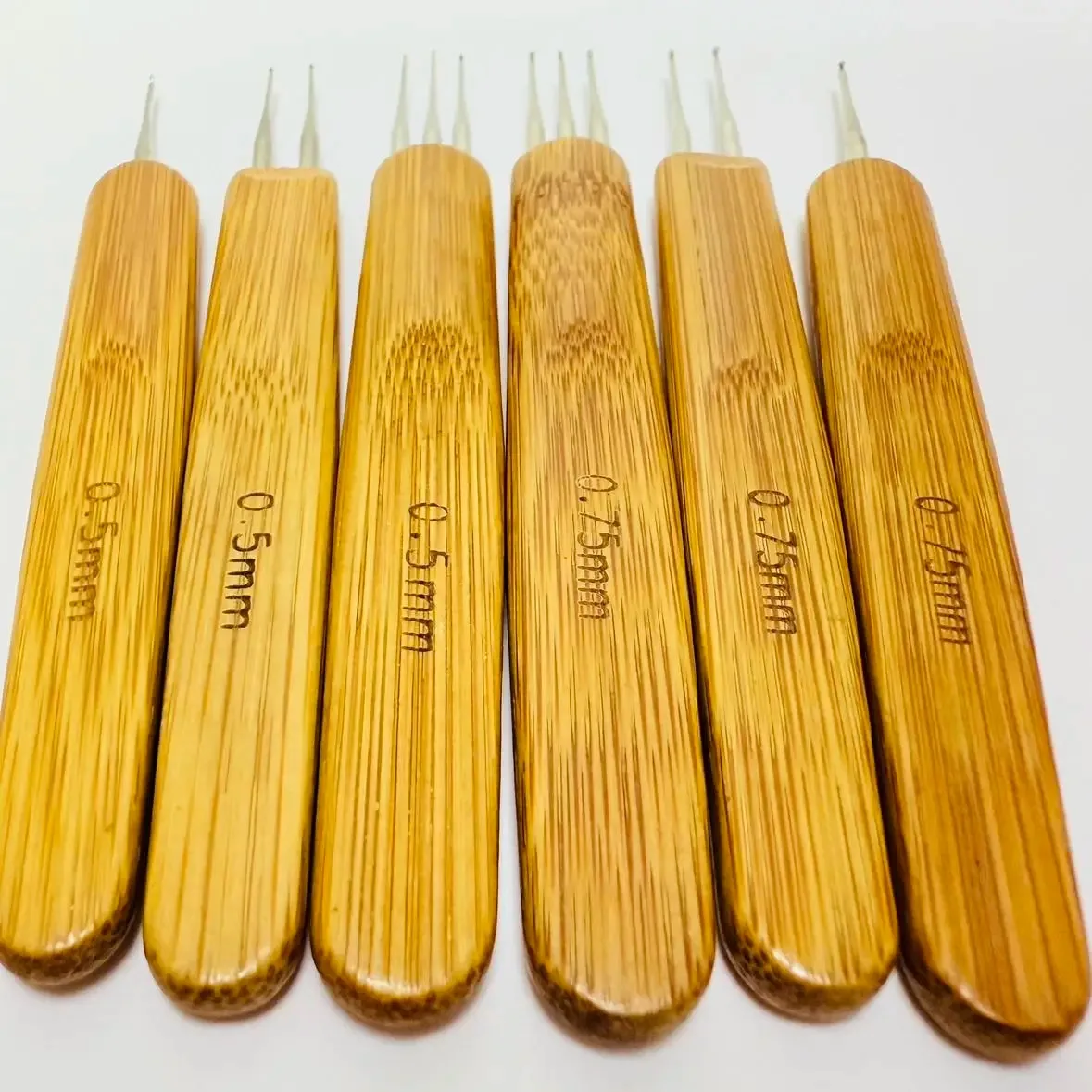 0.5mm 드레드락 크로셰 훅 헤어 드레드락 바늘 도구 브레이드 대나무 1/2/3HOOT
