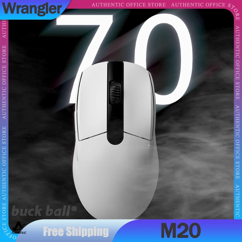

Игровая мышь Wrangler M20, 3 режима, беспроводная мышь для киберспорта, легкая мышь 70g 26000dpi с быстрой зарядкой, геймерская мышь для киберспорта, подарок