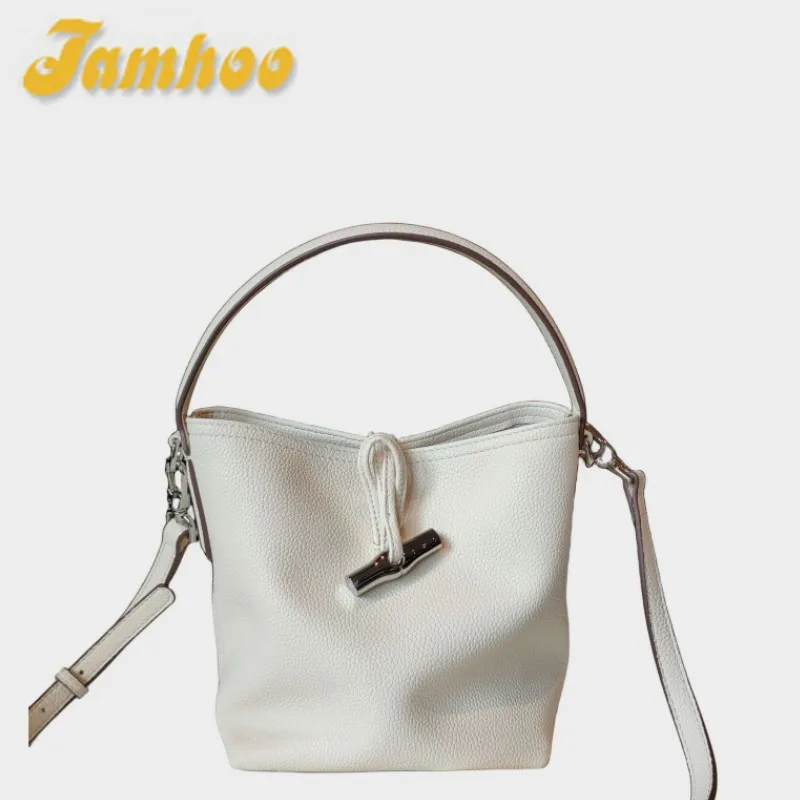 

Jamhoo Luxury Women Handbags Soft Leather Female Bucket Bag Metal Bamboo Button Daily Ladies Shoulder Bags For Women Bolas Hobo