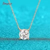 Smyoue 1-5CT Rose Gold Color Moissanite Necklace for Women D Color Sparkling Classic Lab Diamon Pendant Sterling Silver 925 100%