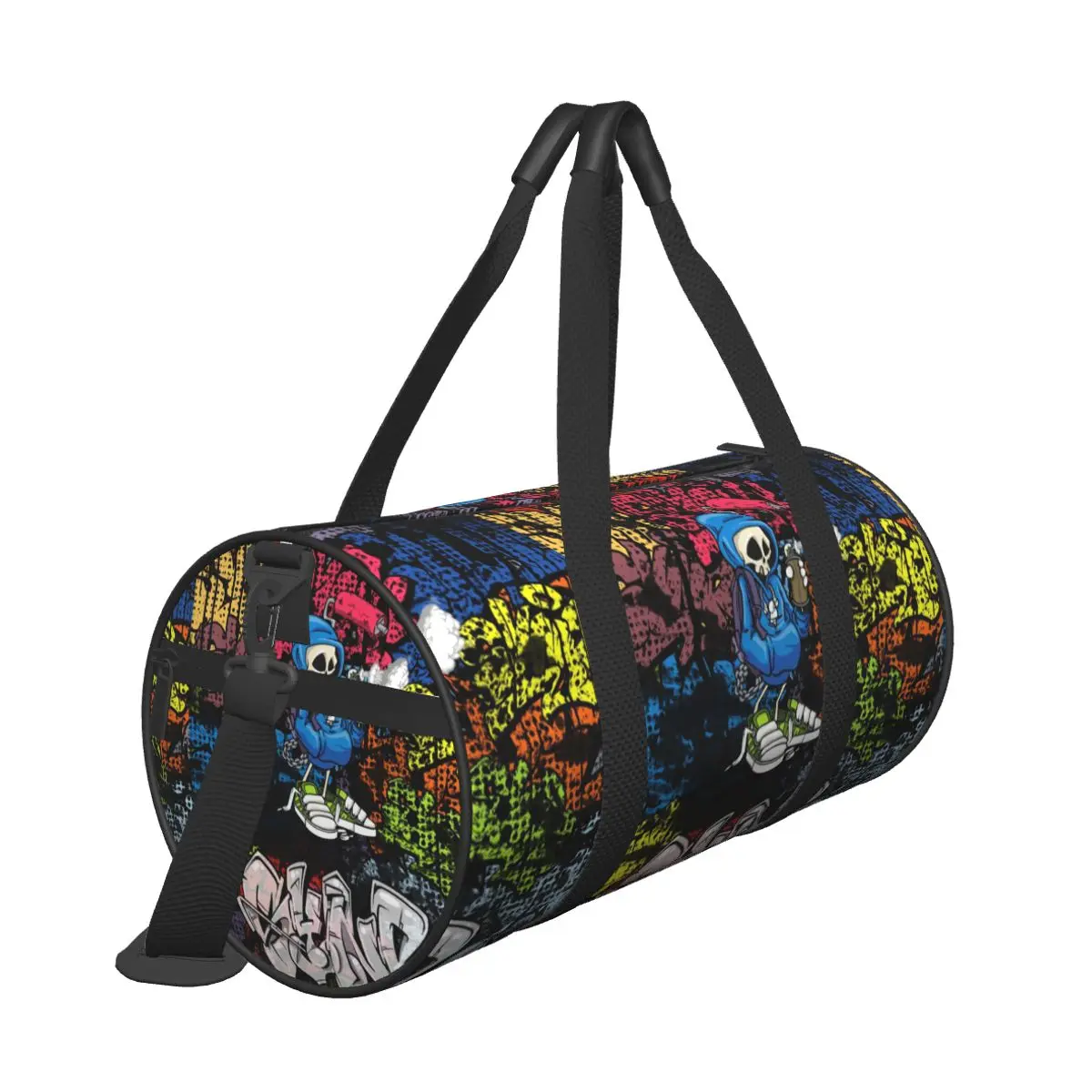 Men Travel Bag Synr 70s Retro Comic Gym Bag Large Graffiti Print Weekend Printed Handbag Cute Casual Sports