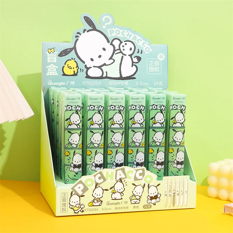 

24pcs/lot Kawaii Sanrio Pochacco Press Gel Pen Cute 0.5mm Black Ink Signature Pens Promotional Gift Office School Supply