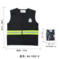Gilet de jeu de rôle d'anniversaire pour enfants, Costume de pompier, policier, travailleur de la Construction, accessoires de chapeau, décorations de fête à thème Cosplay 6
