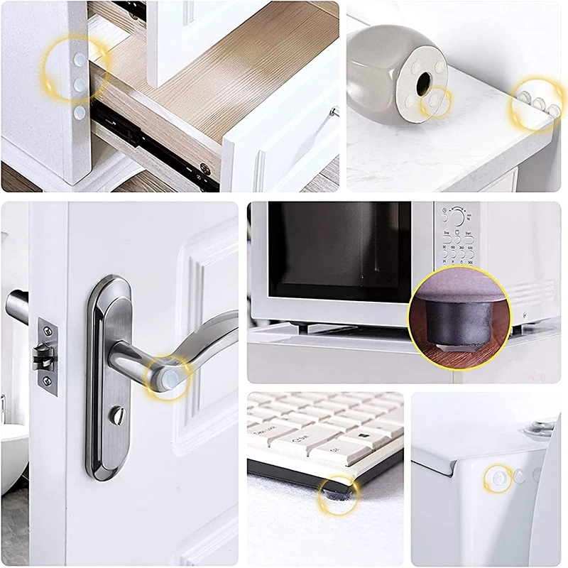 Silicone Furniture Pads Clear Adhesive Drawer Bumpers Pads Silicone Self Adhesive Cabinet Door Bumpers Round Cutting Boards Sound Dampening Rubber Feet