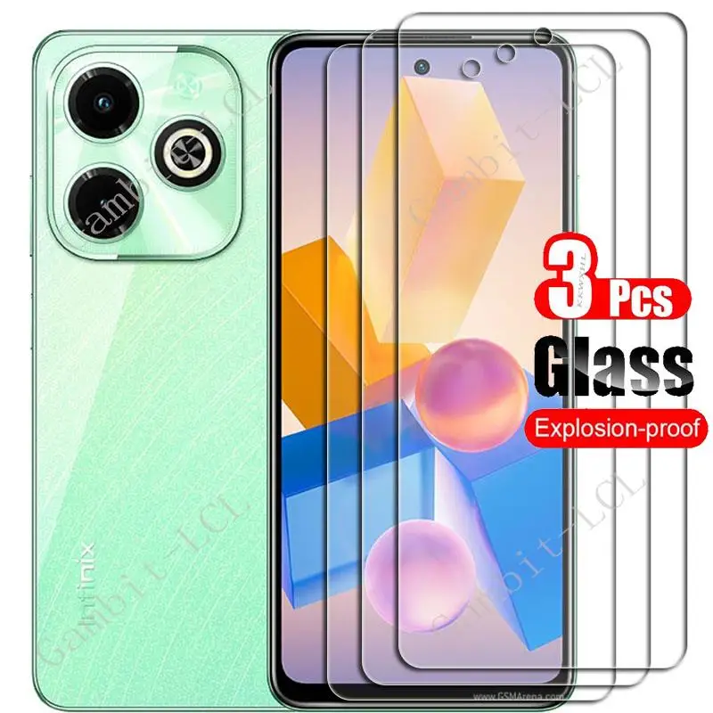 

3PCS 9H HD Tempered Glass For Infinix Hot 40i 6.56" Protective Film ON InfinixHot40i Hot40i X6528B Screen Protector Cover
