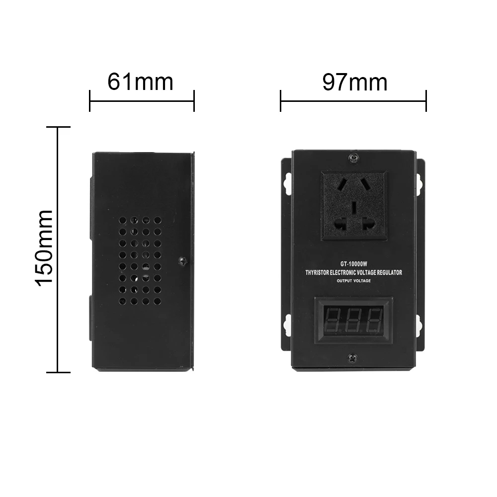 미국 플러그 AC 220V 10000W 블랙 SCR 전자 전압 조정기 온도 속도 전력 조절 컨트롤러 디머 온도 조절기