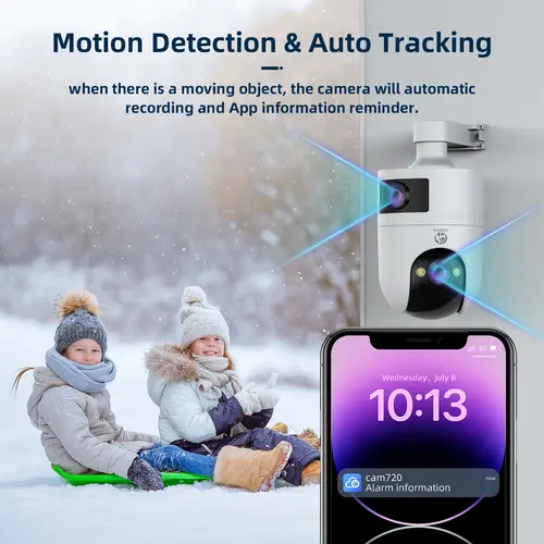 Jooan WiFi Surveillance Camera Dual Lens 4K 8MP HD Outdoor IP Camera AI Tracking Security Protection Wireless Smart Baby Monitor - Image 5