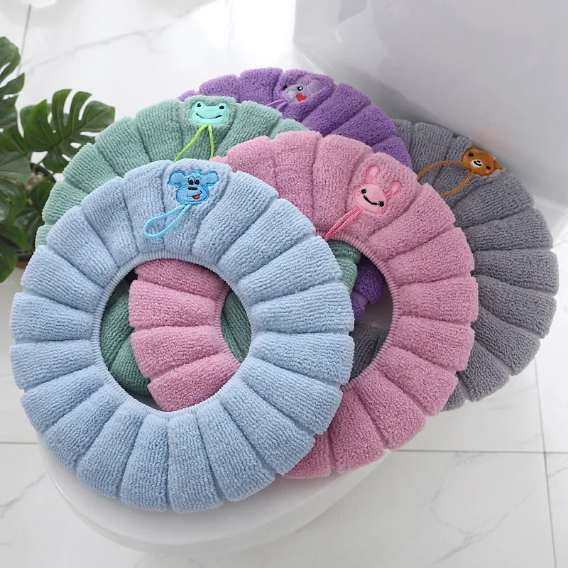 Washable O-Shape Toilet Seat Cover Soft Mat Pad Cushion Bidet Bathroom Accessories WC Warmer