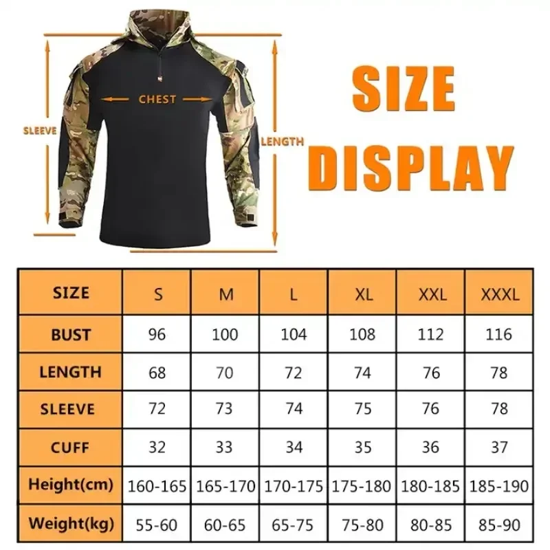US Army CP Camouflage Multicam Military Combat T-Shirt Men Tactical Shirt Airsoft Paintball Camping Hunting Clothing 6