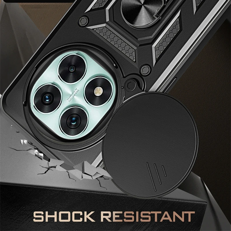Enhanced Armor Case with Ring Magnetic Holder and Lens Protection