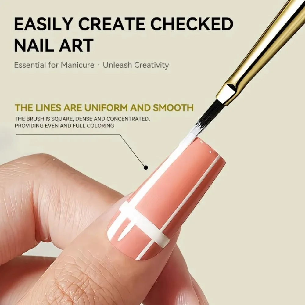 New DIY Nail Art Nail Art Brush Tartan Lines Brush Tip Drawing Painting Brush Ultra Fine Carving Dotting Pen