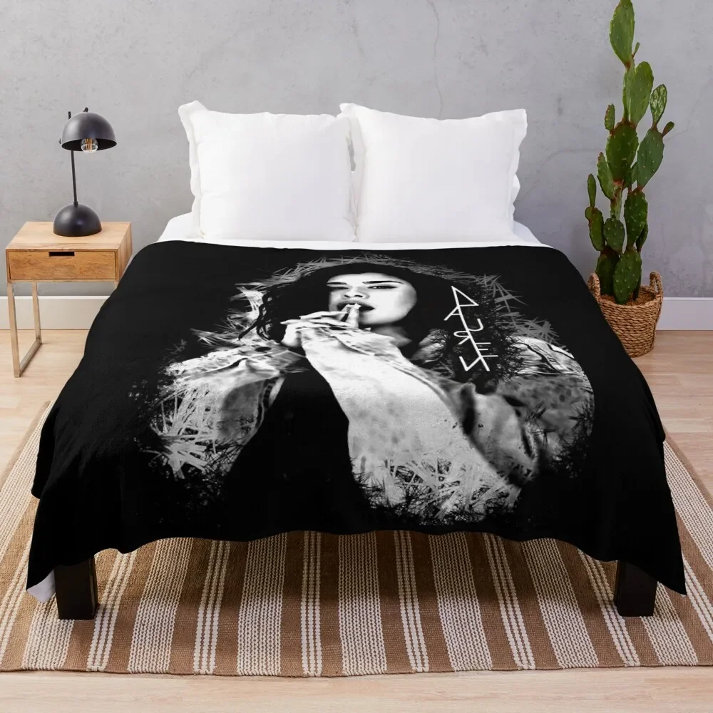 

Lauren Jauregui black and white logo Throw Blanket Camping Blanket valentine gift ideas Decorative Blankets Travel Blanket
