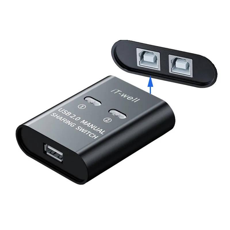 2 Input 1 Output Cable Splitter For Two Computers Sharing Printer USB Adapter_voghion.com