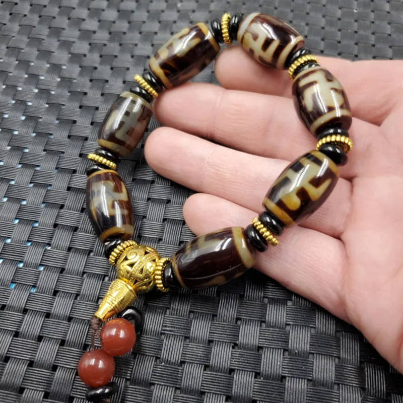 Braccialetto Vintage Agata Sky Beads Barrel Beads Bracciale Diecimila Parole Sky Beads Bracciale A Maglie Stradali Bracciale In Giada Bracciale In Gia