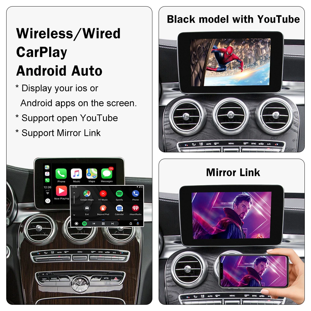 Kit Apple Carplay pour Mercedes système NTG 5+ Classe C W205 et GLC