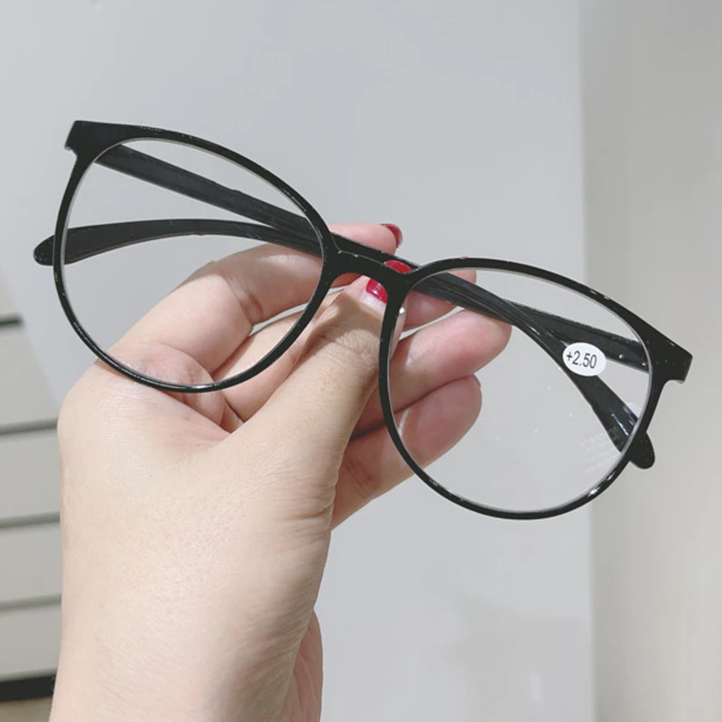 Óculos de leitura anti luz azul para mulheres, óculos estilo anti-fadiga, óculos presbiopia, classe mais 100 a mais 400
