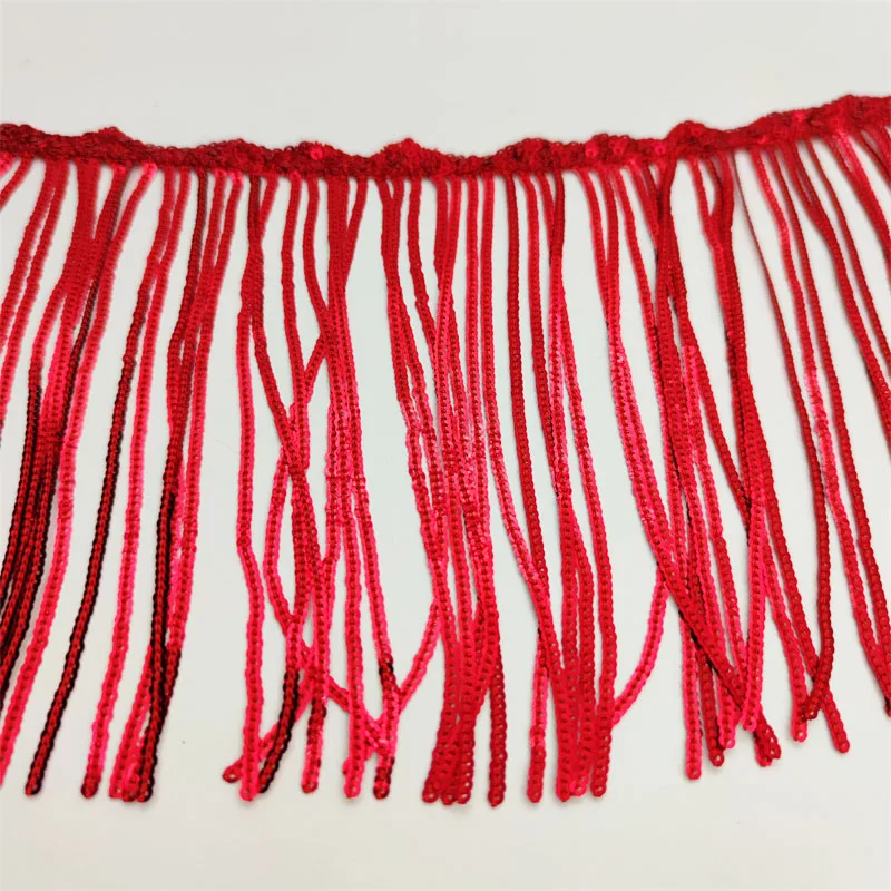 16-17cm Sagging Sequin Tassel Lace Trim Ribbon Colorful Fringe DIY Handmade Dance Performance Clothing Decoration Material