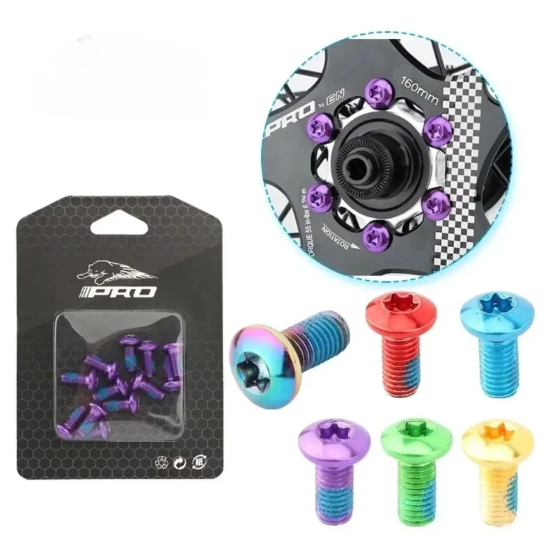MTB Disc Brake Rotor Fixing Screw 12PCS T25 Color Alloy Steel Disc ...
