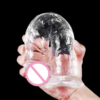 Erotic Soft Jelly Dildo Realistic Strong Suction Cup Female Masturbator Adult Toys G-spot Orgasm Big Penis Sex Toys for Woman 2