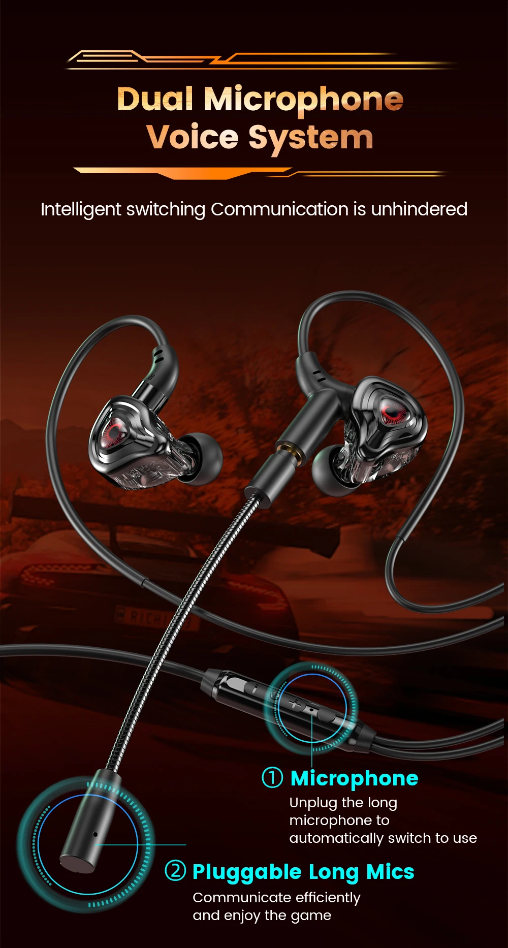 Description Picture 6 of item90° Elbow Wired Earphone 3.5MM/Type C Headphone HD Noise-canceling Dual Microphone IN-Ear Headset Sport Gaming Earbuds For Phone