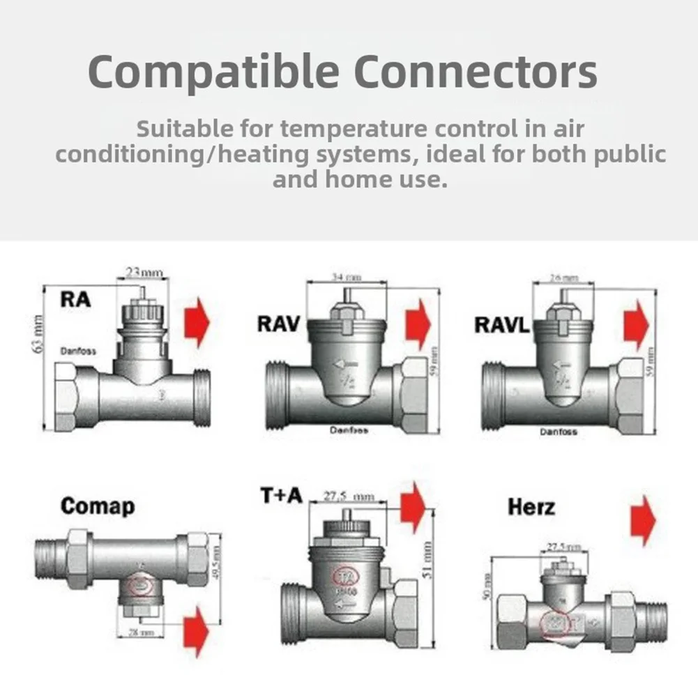 อะแดปเตอร์สำหรับวาล์วหม้อน้ำ TRV ที่ใช้ได้กับรุ่นวาล์วเทอร์โมสแตติก M30x1.5 และ M28x1.5 ออกแบบมาเพื่อการปรับปรุงประสิทธิภาพการทำความร้อน 1
