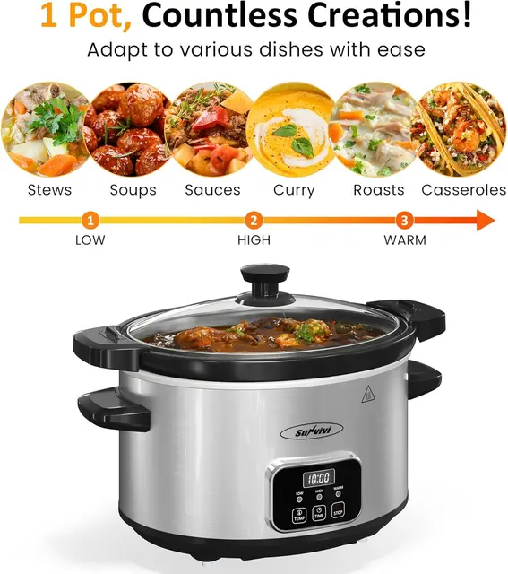 4 Quart Programmable Slow Cooker 5