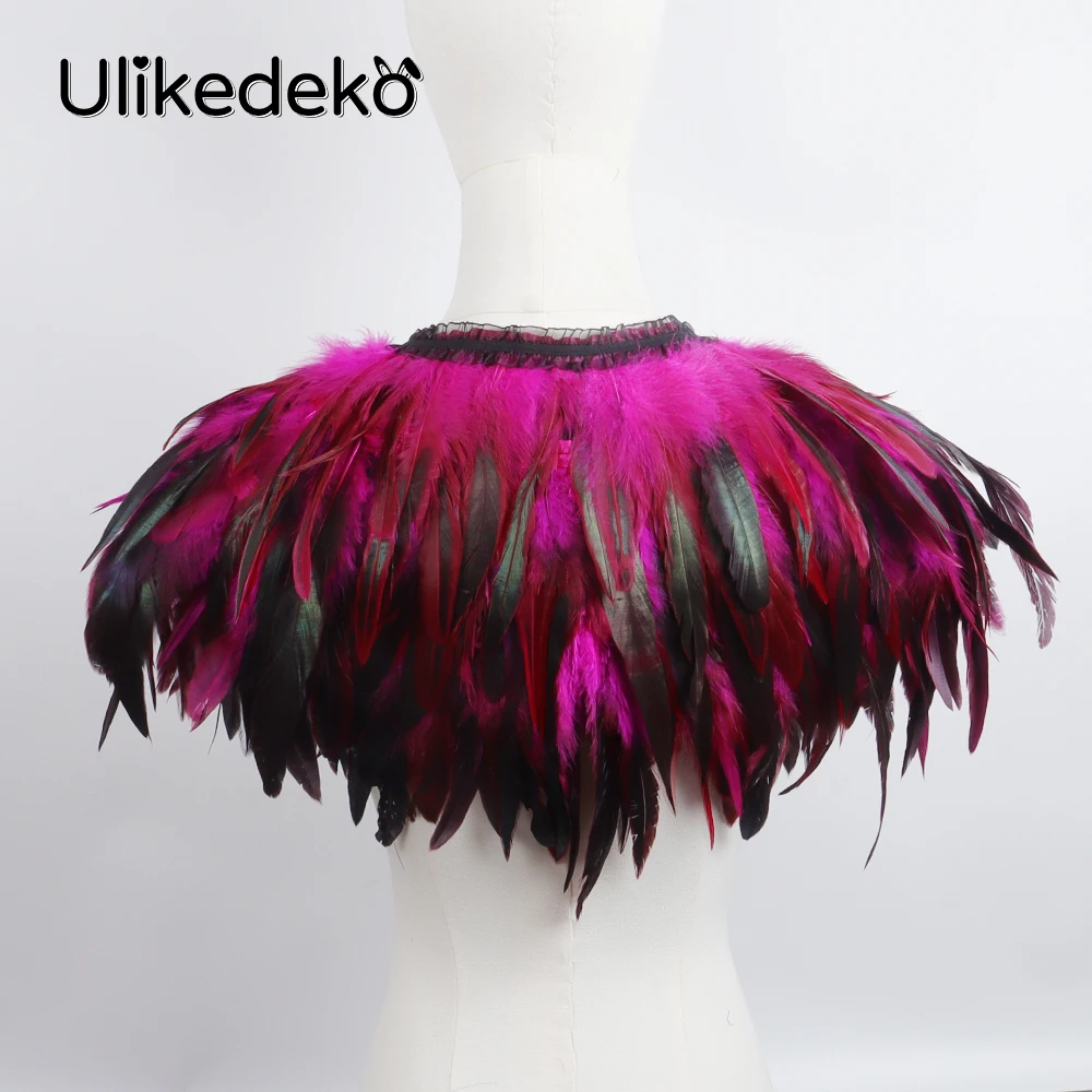 3-layer Feather Shrugs Shawls Feather Shoulder Wrap Capes Jacket Gothic Costume Accessories Halloween Rave Party Prom Clothes