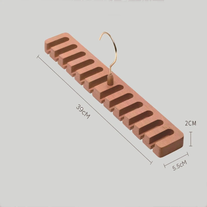 1pc Multifunctional Solid Wood Belt Storage Rack For Hanging Ties, Belt And Scarf Hanging Rack 3