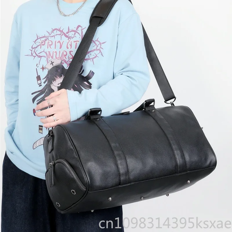 Men's Travel Bag Luxury Large Capacity  Luggage Duffle Bag Leather Portable Durable Crossbody Gym Purse Handbag Luggage Outdoor - 3