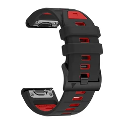 Premium Silicone QuickFit Watch Strap - Versatile and Durable Adjustable Wristband - Quickfit 22mm (Black red)