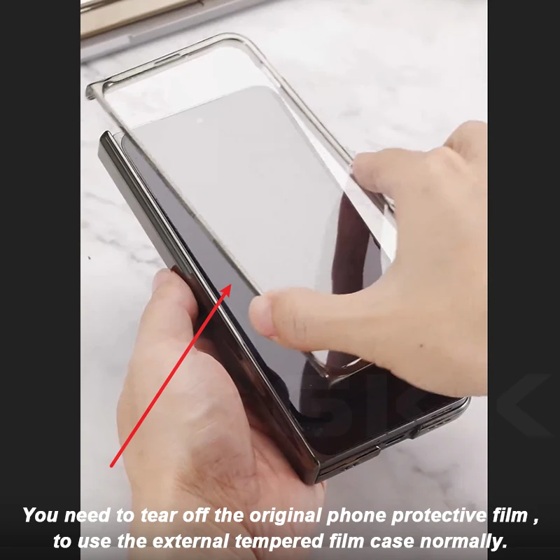Luxury Plating Transparent Stand Case with Magnetic Hinge & Full Screen Protection