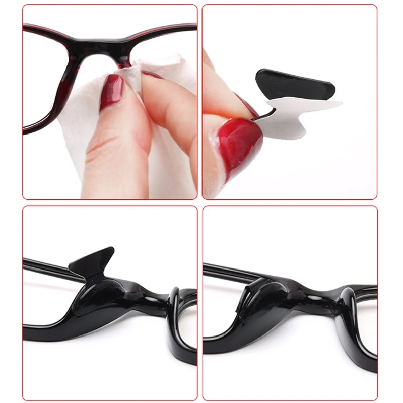 634C 10 Kits Upgraded Eyeglasses Nose Pads Won'for t Squeeze Nose Bridge Soft Silicon