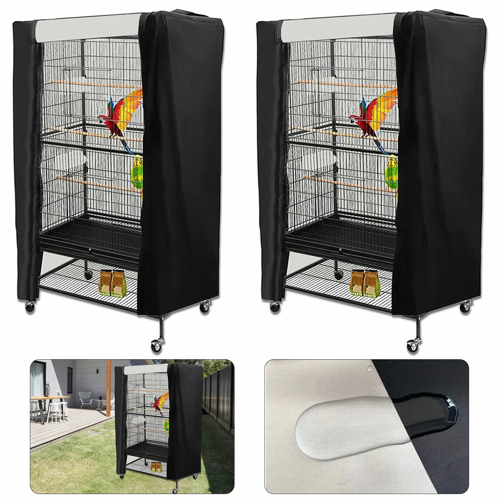 Universal Bird Cage Cover Black-Out Birdcage Cover Breathable Washable Birdcage Shade Shield Guard Parrot Cage Protector