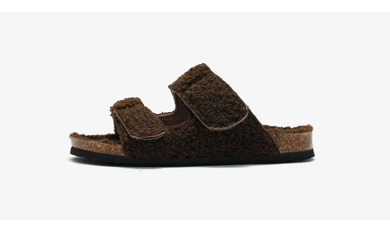 Shevalues Winter Flauschige Damen-Hausschuhe, neue Indoor-Slides, flacher Boden, Freizeit-Slides, pelzige, warme, gemütliche Hausschuhe mit Fußgewölbeunterstützung – Detail 14