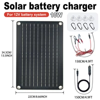 LEAORLD Chargeur de batterie solaire MPPT 12V 10W, kit de charge au solaire pour batterie 12V pour voiture, bateau, marine, camping-car 6
