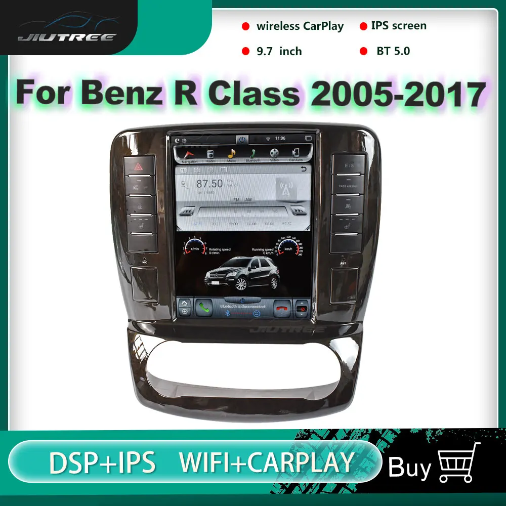 

Автомагнитола PX6 на Android с вертикальным экраном для Mercedes Benz R Class 2005-2017, GPS-навигация, мультимедийный плеер, головное устройство, автоаудио