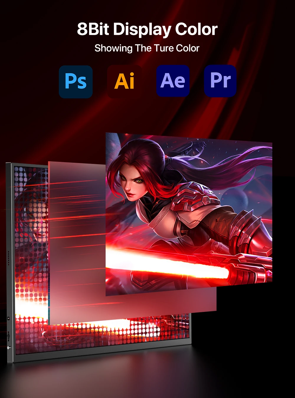 EVICIV 18 2K 100% DCI-P3 FreeSync HDR 2560x1600 HDMI USB C Ʈ IPS  ɾ Ʈ Ե ޴   PC ǻ ȭ ġ PS4/5 XBOX