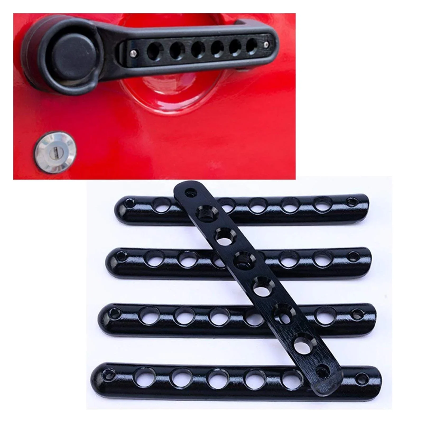 

PLUSBEAM Car Door Handle Inserts Decoration Door Handle Protective Cover Decoration Sticker Trim For Wrangler JK 2207